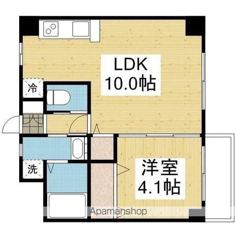 メゾン辻町(1LDK/4階)の間取り写真