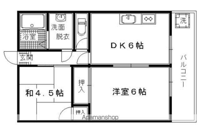 ロイヤルコート嵯峨(1LDK/3階)の間取り写真