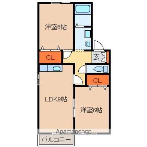 アドレス久保台(2LDK/1階)の間取り写真