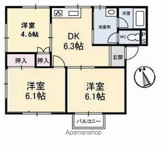 コーポRORO(3DK/2階)の間取り写真