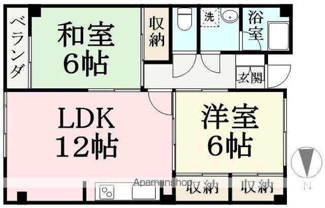 コーポサンクレスト(2LDK/4階)の間取り写真