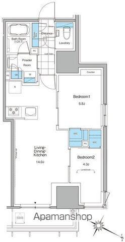 ルフォンプログレ北新宿(2LDK/12階)の間取り写真
