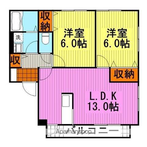 COMODOマリフⅣ(2LDK/1階)の間取り写真