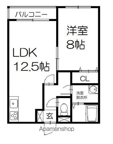 コンフォートピュア(1LDK/1階)の間取り写真