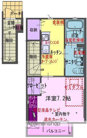 CASA BERGE(1K/2階)の間取り写真