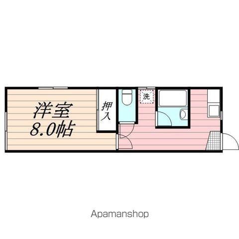 Gハウス E棟(1K/2階)の間取り写真