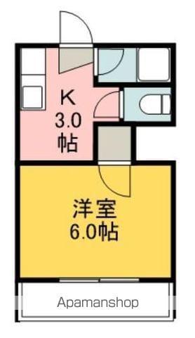 湯渡ハイツ(1K/2階)の間取り写真