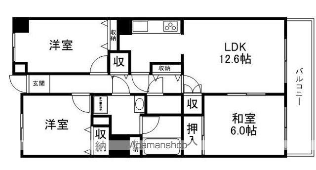 ライオンズステーションプラザ弐番館(3LDK/10階)の間取り写真