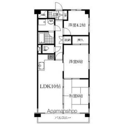 インテリジェント星ヶ丘Ⅰ号館(3LDK/3階)の間取り写真