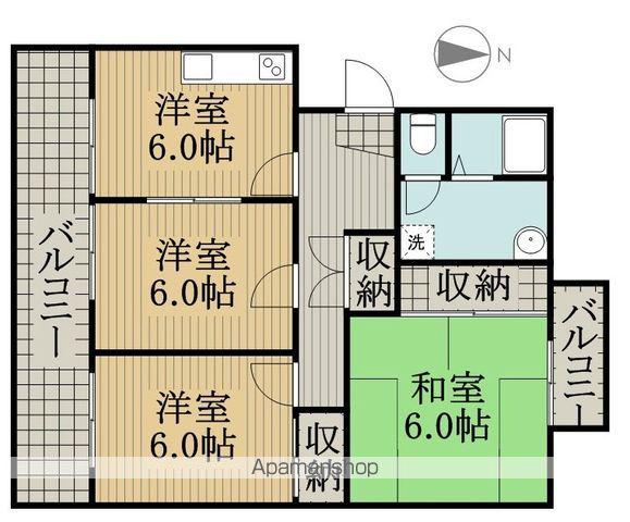 パレス和合(3DK/2階)の間取り写真