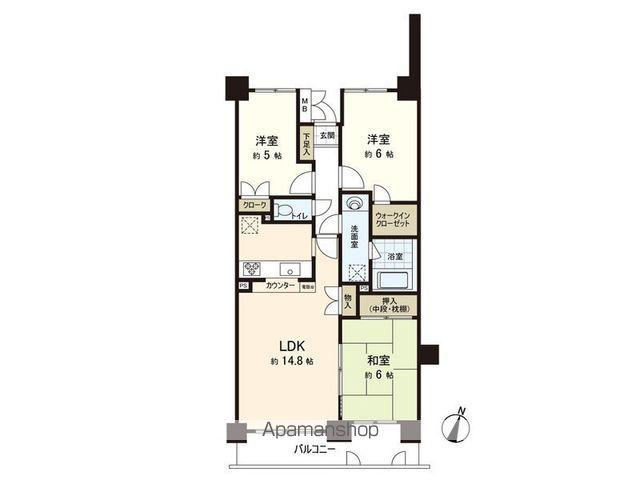 笹丘中央パークホームズ(3LDK/7階)の間取り写真