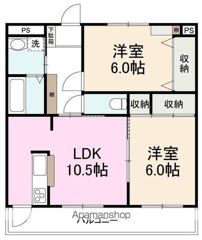 コーナス木太S(2LDK/1階)の間取り写真