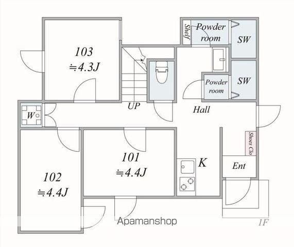 LIB.東高円寺(ワンルーム/1階)の間取り写真