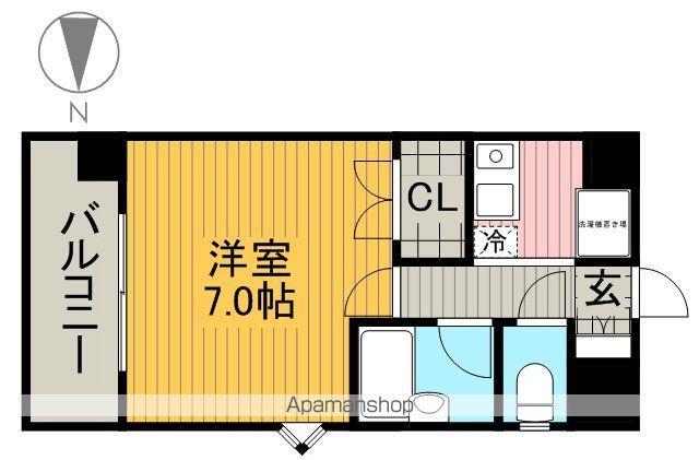ビハ-ラ白壁(1K/2階)の間取り写真