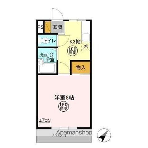 アーバンヒルズかしまⅠ(1K/1階)の間取り写真