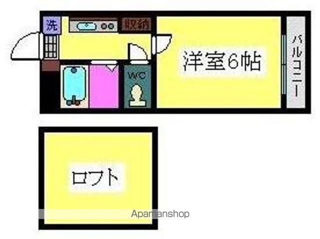 アップルハウス紫原Ⅰ(1K/1階)の間取り写真