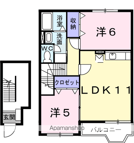 ファー イースト(2LDK/2階)の間取り写真