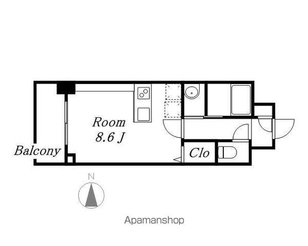 第2金山フクマルビル(ワンルーム/6階)の間取り写真