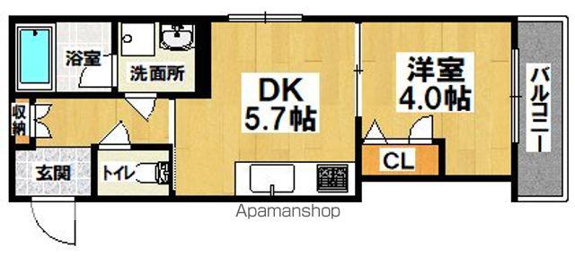 SHAMAISON IM(1DK/2階)の間取り写真