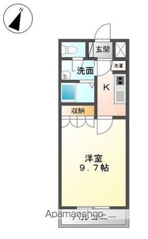 土讃線 金蔵寺駅 徒歩10分 2階建 築19年(1K/1階)の間取り写真