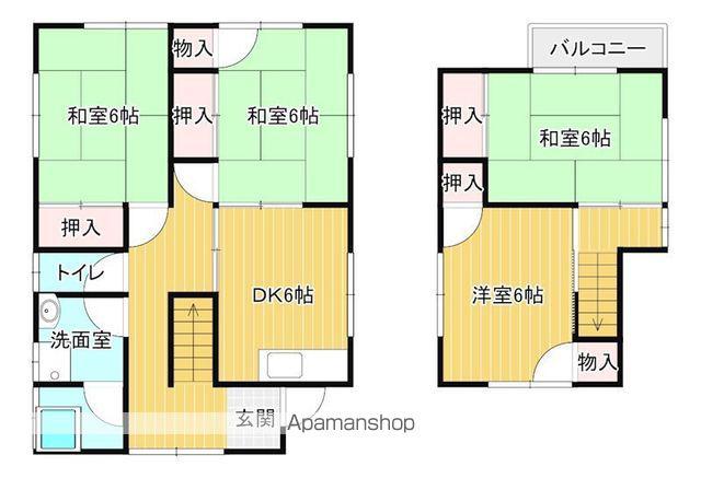 愛媛県松山市 2階建 築38年(4DK)の間取り写真