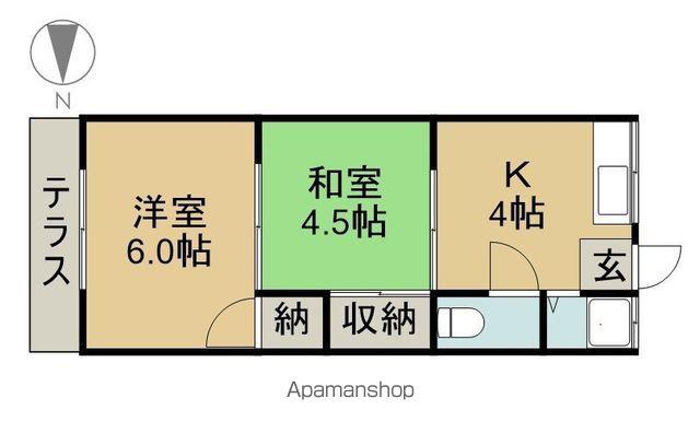コーポ松野(2K/1階)の間取り写真