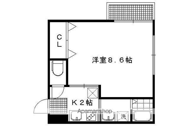 京オーブⅢ(1K/1階)の間取り写真