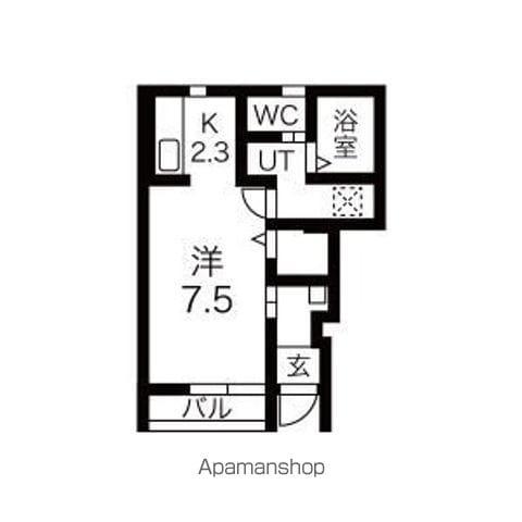 KINGDOMⅡ(1K/1階)の間取り写真