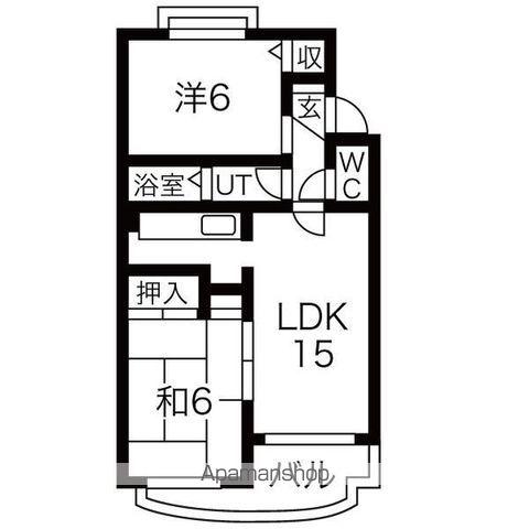クレスト白鳥(2LDK/2階)の間取り写真