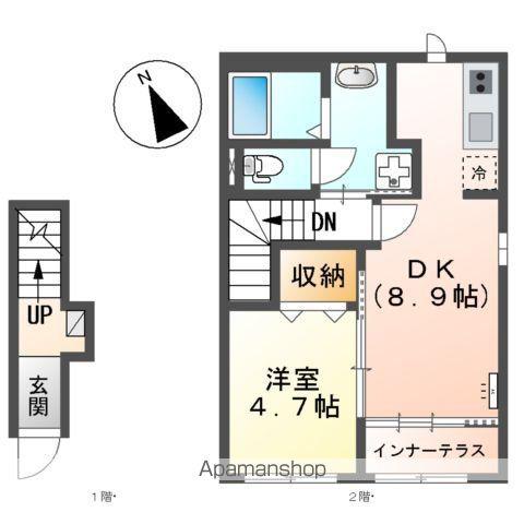 SEIRAN Ⅱ(1LDK/2階)の間取り写真