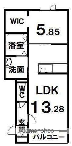プリマ桂木B(1LDK/2階)の間取り写真