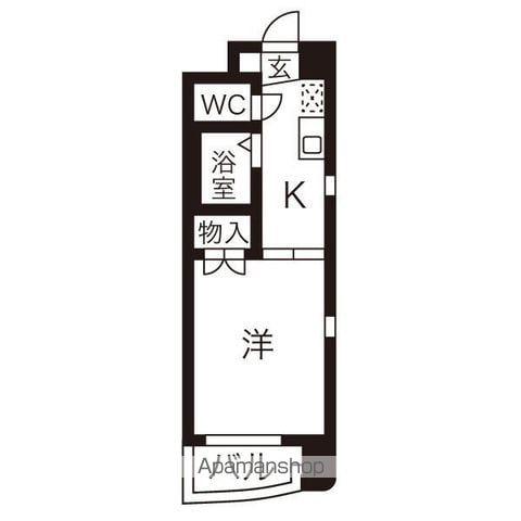 ラ・モヴェール白壁(1K/3階)の間取り写真