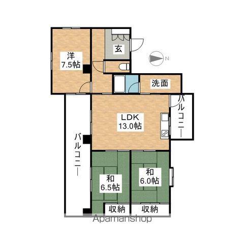 末広ビル(3LDK/3階)の間取り写真