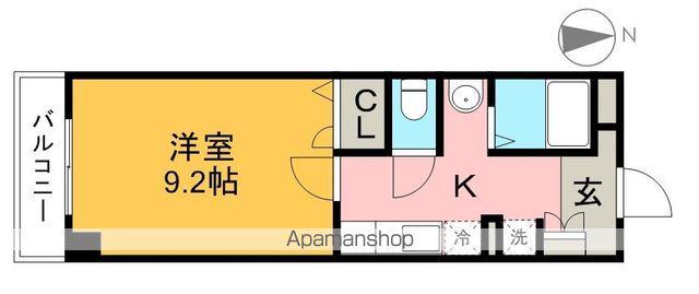 ドエル森の木(1K/2階)の間取り写真