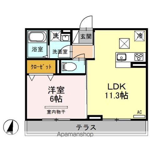 プレジールB(1LDK/1階)の間取り写真