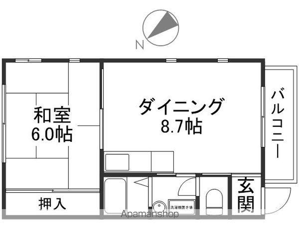 野村ビル(1LDK/3階)の間取り写真