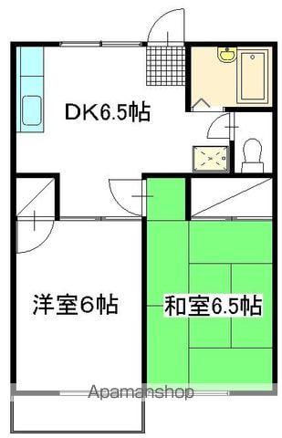 石高ハイツ(2DK/1階)の間取り写真