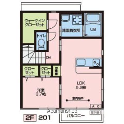 プランドール雷神(1LDK/2階)の間取り写真