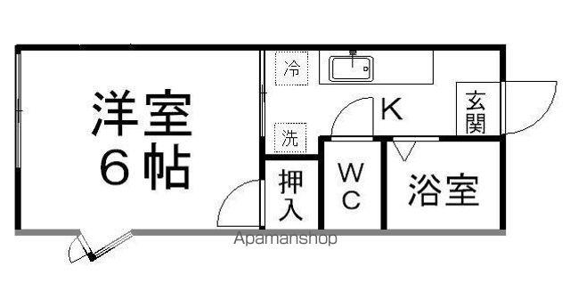 ハイネス青葉A棟(1K/1階)の間取り写真