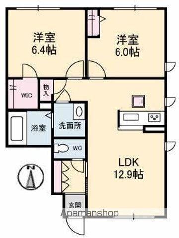 ブルームステージ国分寺(2LDK/1階)の間取り写真