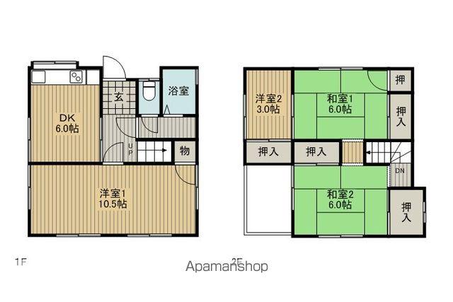 中央本線 下諏訪駅 徒歩14分 2階建 築60年(4DK)の間取り写真