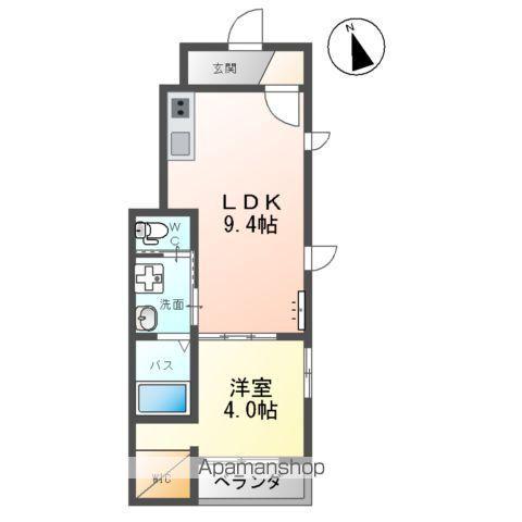 ジェントリー(1LDK/1階)の間取り写真