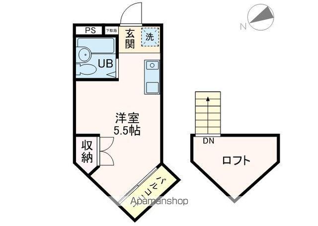 STEP1(ワンルーム/2階)の間取り写真