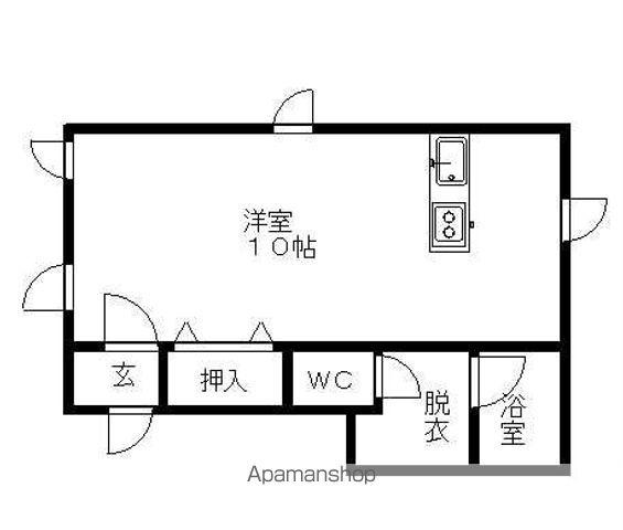 ミッキーハウス2(ワンルーム/1階)の間取り写真