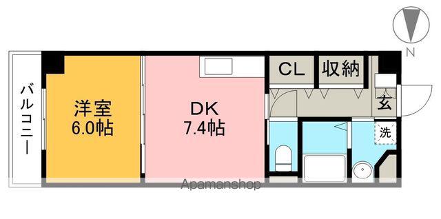 フォレストコート山ノ端(1DK/4階)の間取り写真