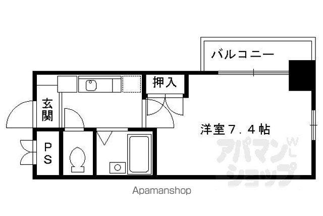 ジュネス三京(1K/4階)の間取り写真