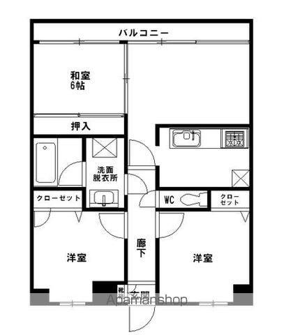 サンパール前原(3LDK/6階)の間取り写真