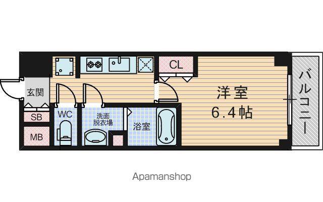 ARTIZA淡路(1K/14階)の間取り写真