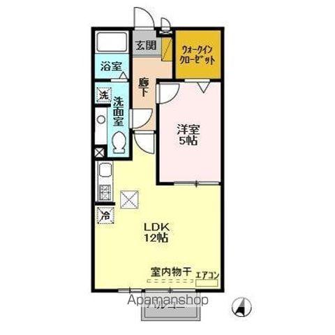 クレールセゾンAB(1LDK/1階)の間取り写真