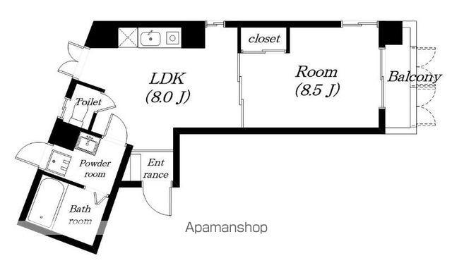 マンションクララ(1LDK/5階)の間取り写真